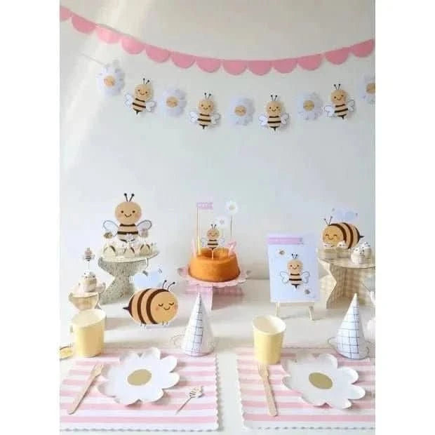 Bee Table Totems – Set of 3 Decorative Stands (18 cm) - Waydiy