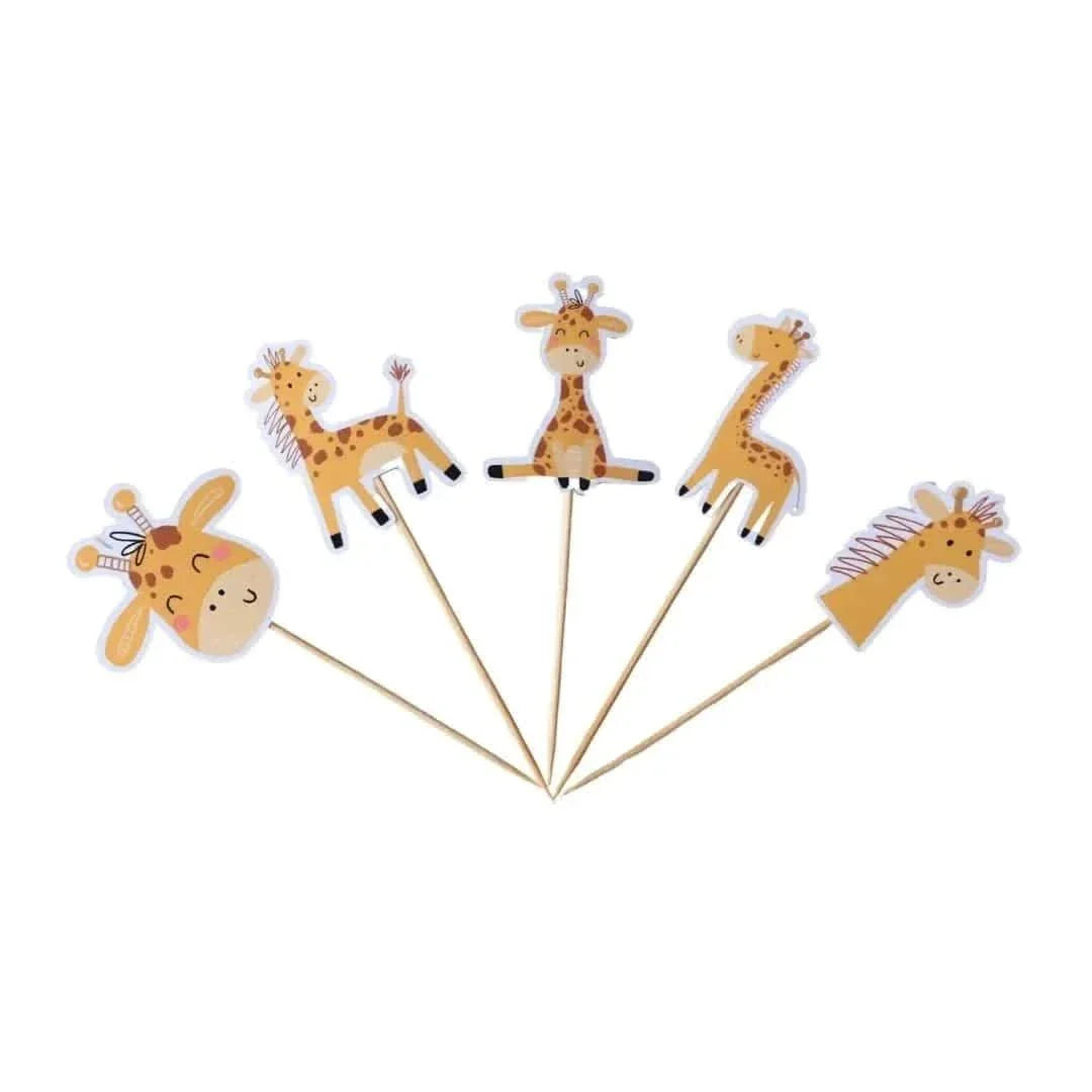 Giraffe Cupcake Toppers – Set of 10 Decorative Picks - Waydiy