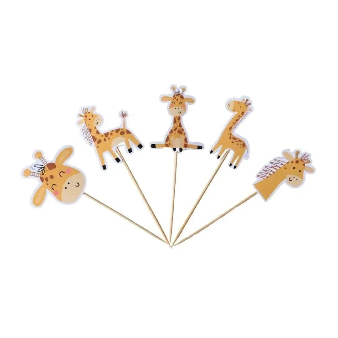 Giraffe Cupcake Toppers – Set of 10 Decorative Picks - Waydiy