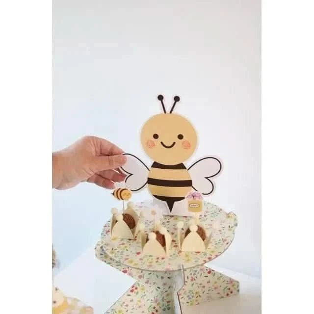 Bee Table Totems – Set of 3 Decorative Stands (18 cm) - Waydiy