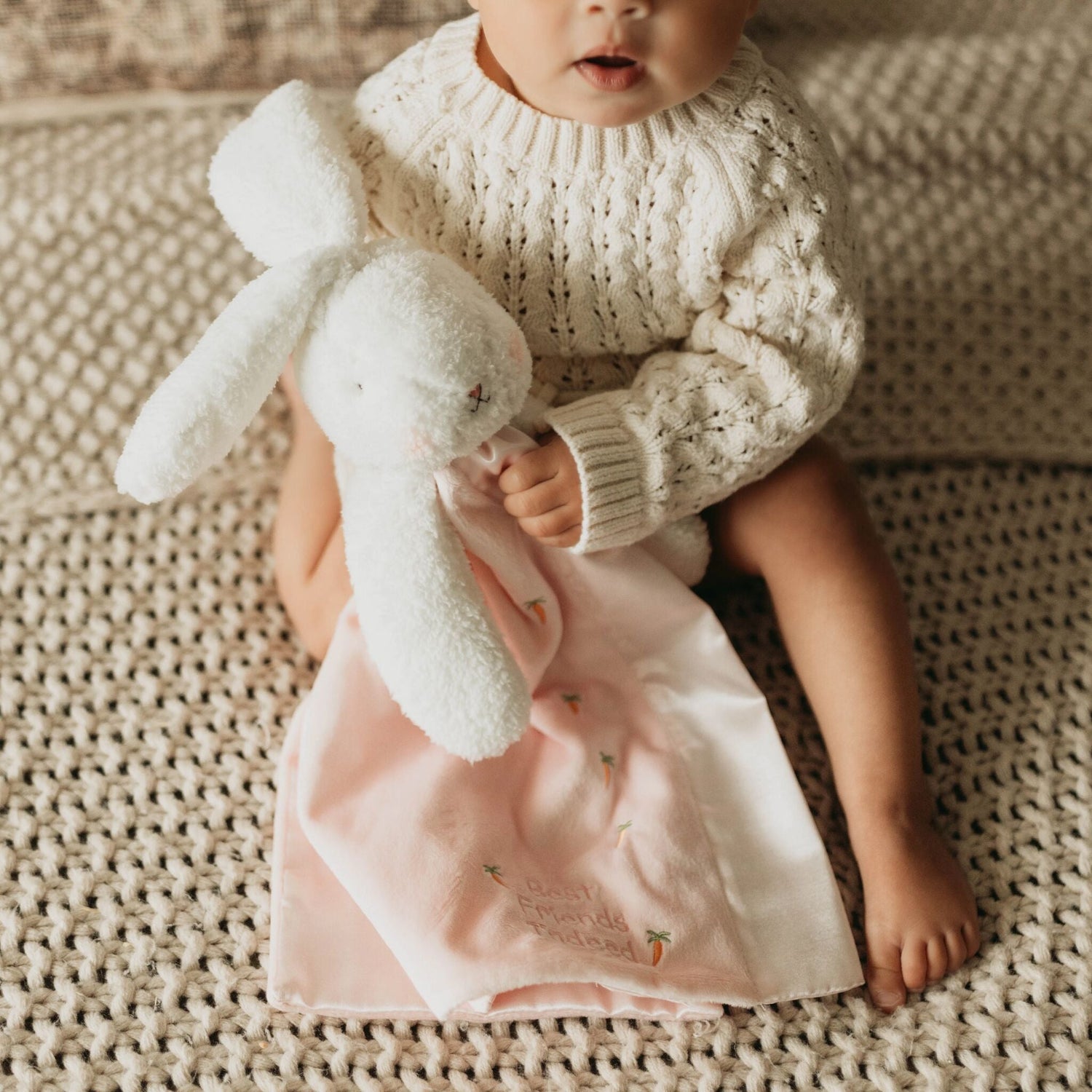 Plush Bunny Buddy Blanket – Blossom Bunny, 16 in