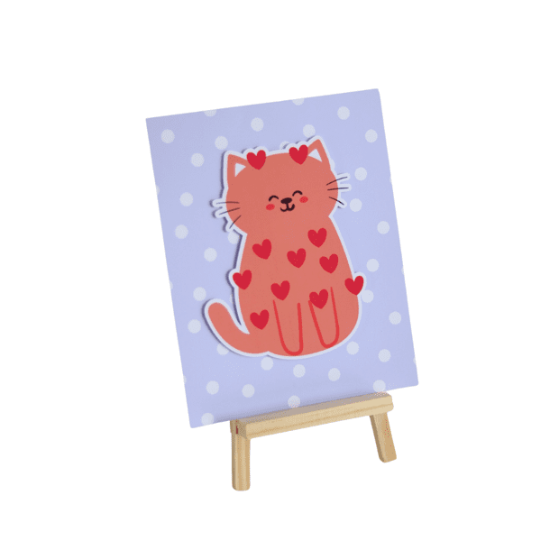 Kitten Tabletop Comic – 20x15 cm with Wooden Easel - Waydiy