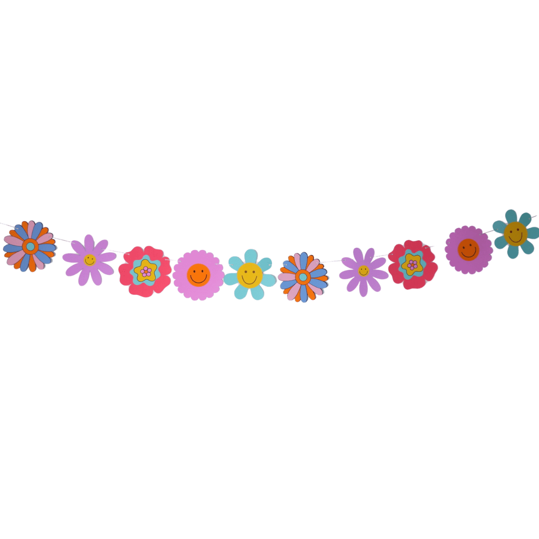 Colorful Flowers Bunting Banner – 1.4m Decorative Flag Garland - Waydiy