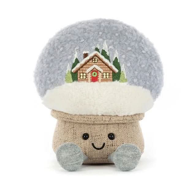 Plush Snow Globe Toy – Soft Winter Cuddly Friend, 7.9 in - Waydiy