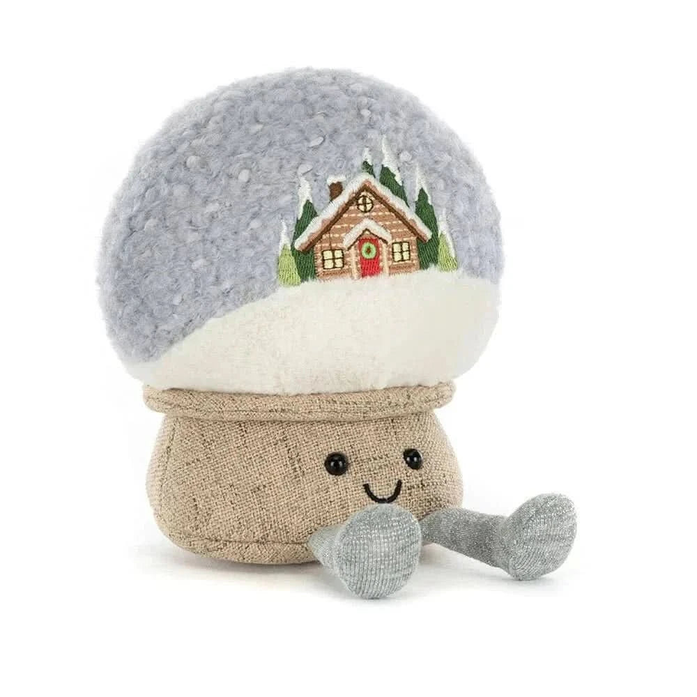 Plush Snow Globe Toy – Soft Winter Cuddly Friend, 7.9 in - Waydiy