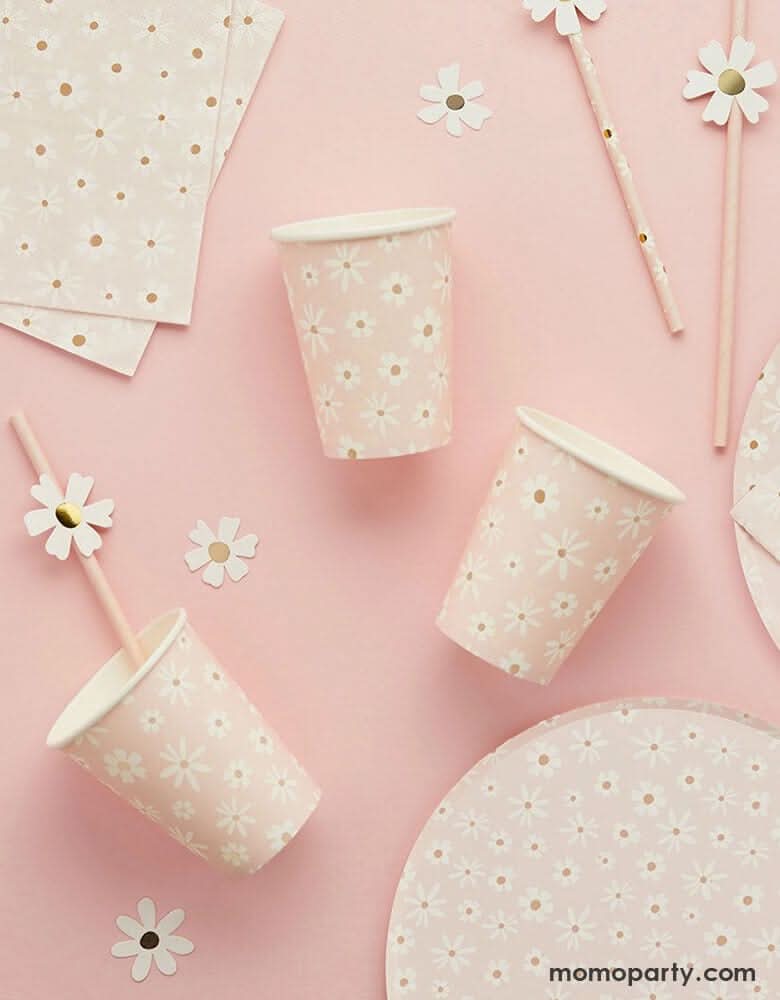 Daisy Paper Party Cups – 7.8 oz Set of 8 for Spring & Easter - Waydiy