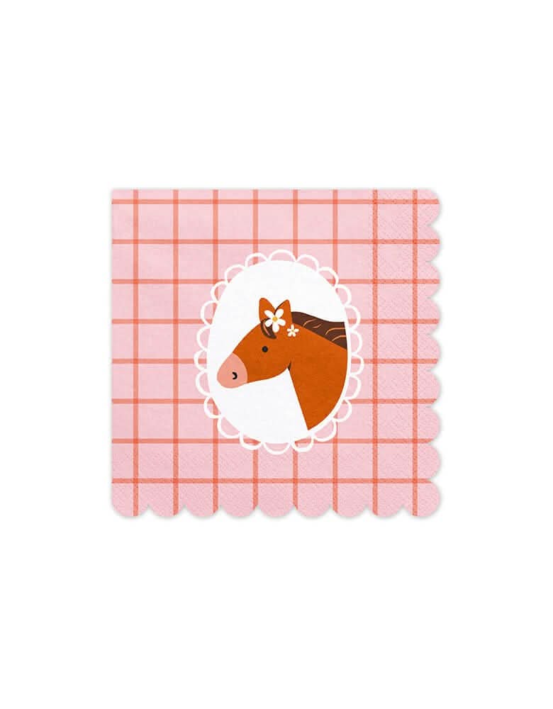 Floral Pony Large Napkins – Set of 12 - Waydiy