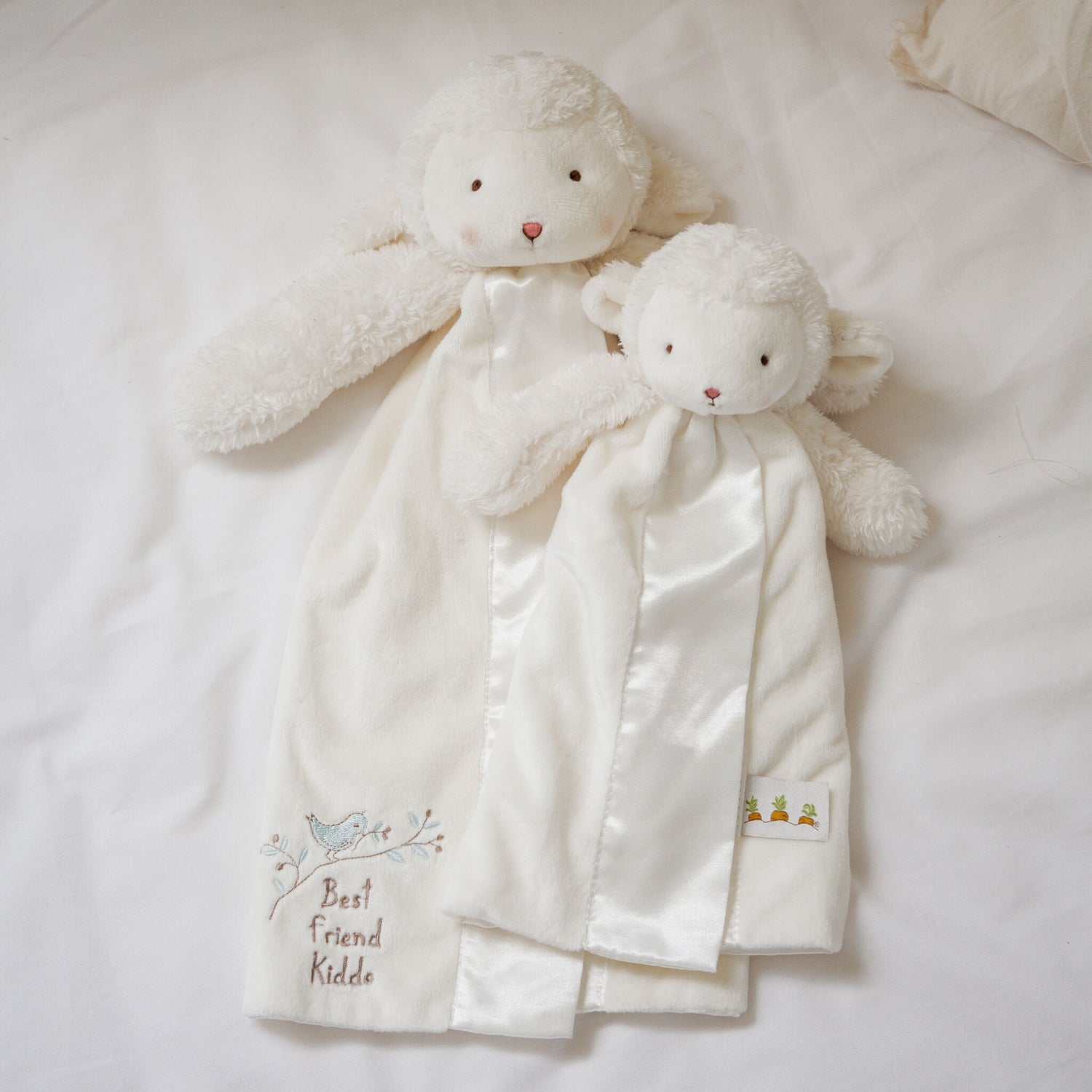 Plush Lamb Travel Lovey – Kiddo, 11 in, Baby Security Blanket