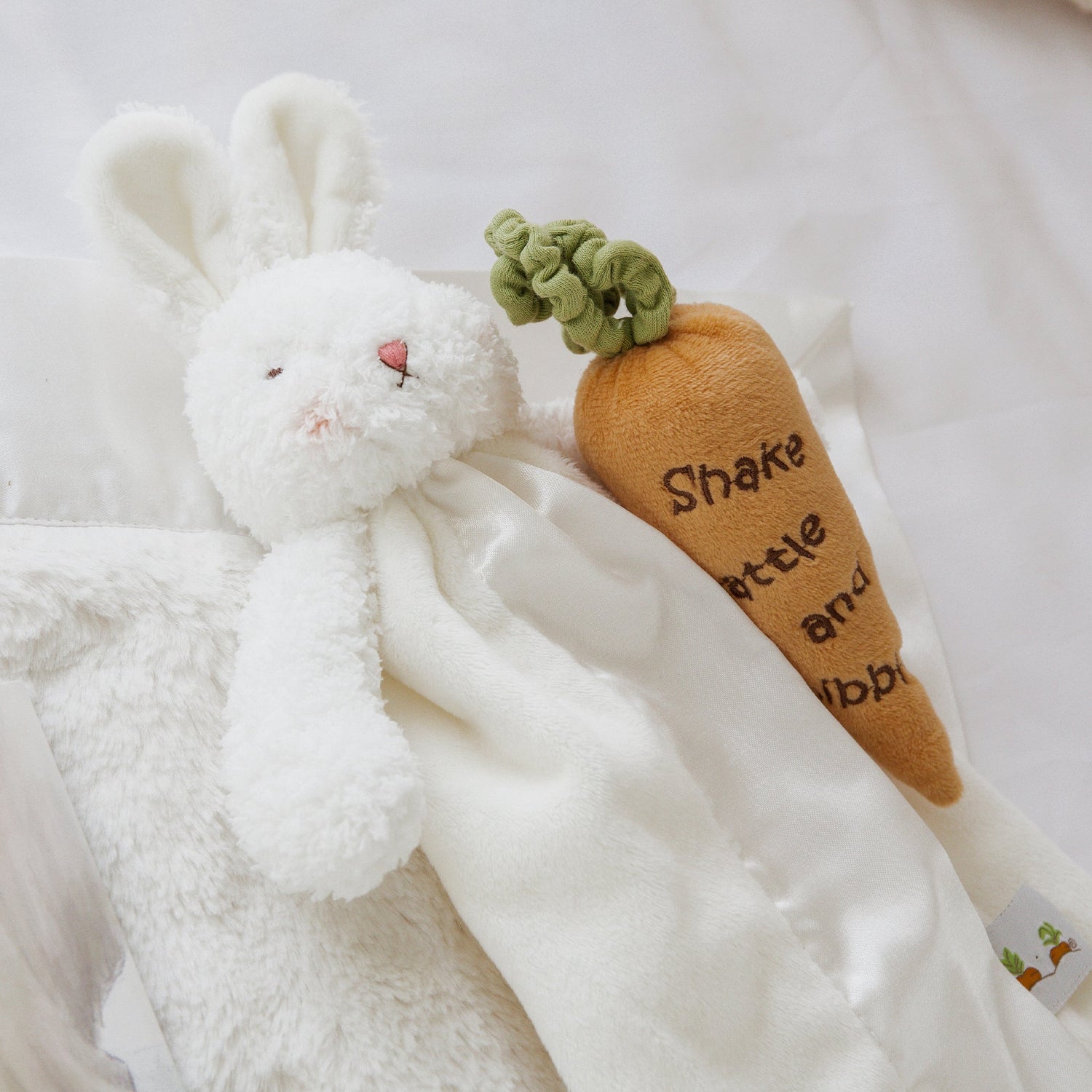 Plush Bunny Buddy Blanket – 11 in Travel Lovey, White
