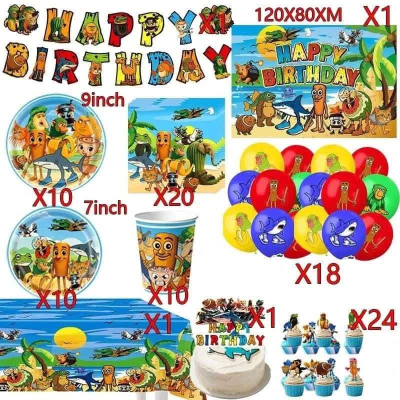 Birthday Party Tableware Set – Plates, Banner & Decorations for Baby Shower - Waydiy