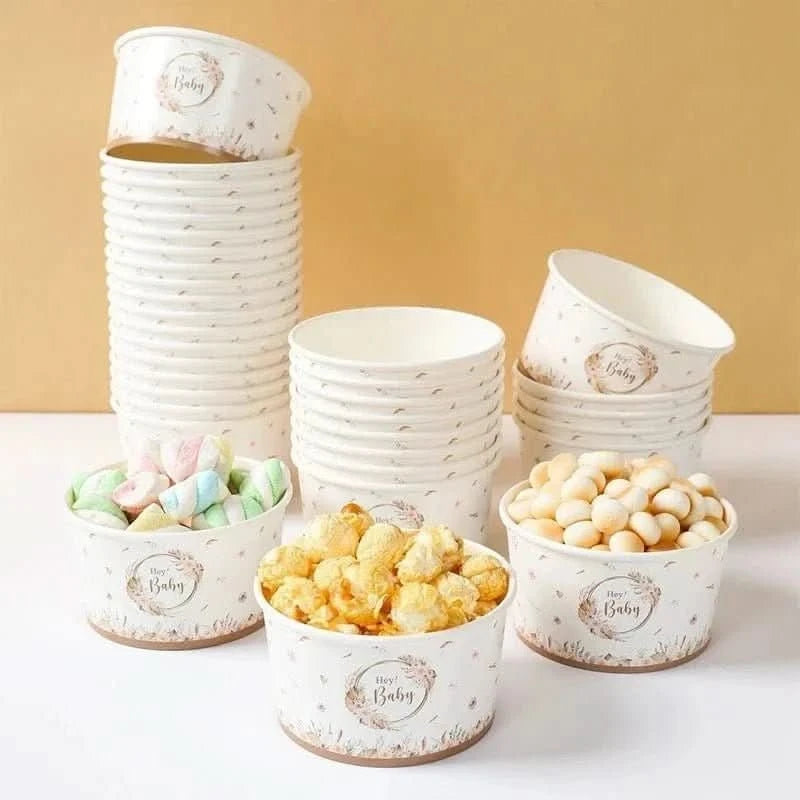 10Pcs Gender Reveal Paper Bowls – Boy or Girl Baby Shower Party Supplies - Waydiy