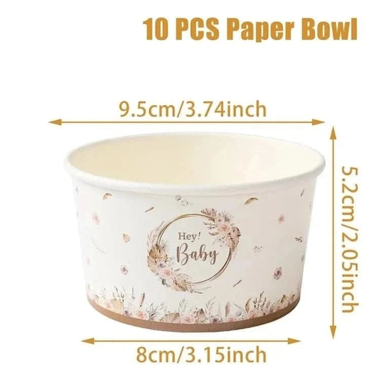 10Pcs Gender Reveal Paper Bowls – Boy or Girl Baby Shower Party Supplies - Waydiy