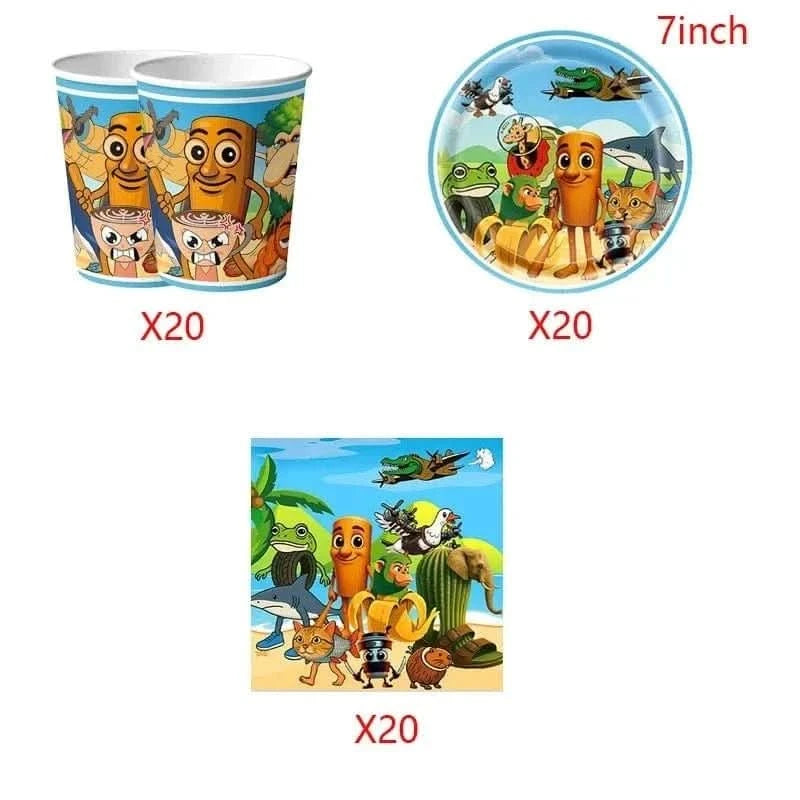 Birthday Party Tableware Set – Plates, Banner & Decorations for Baby Shower - Waydiy
