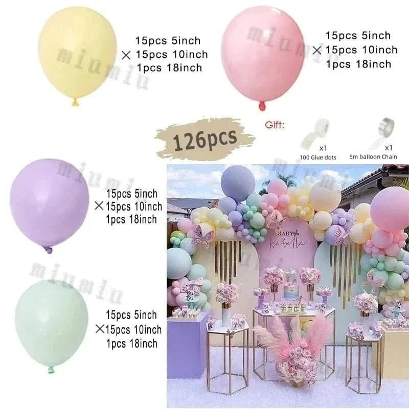 Macaron Rainbow Balloon Garland Arch Kit – Pastel Pink Party Decorations - Waydiy