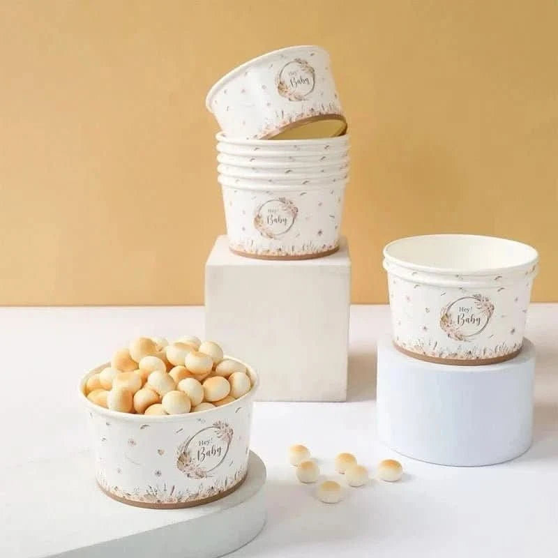 10Pcs Gender Reveal Paper Bowls – Boy or Girl Baby Shower Party Supplies - Waydiy