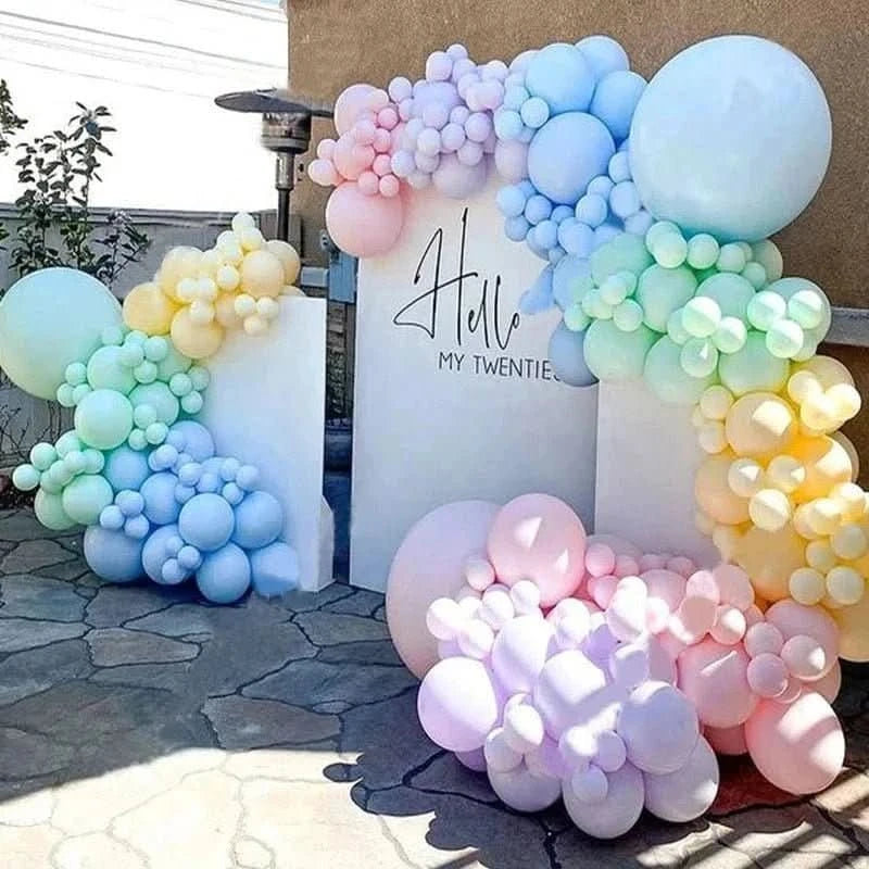 Macaron Rainbow Balloon Garland Arch Kit – Pastel Pink Party Decorations - Waydiy