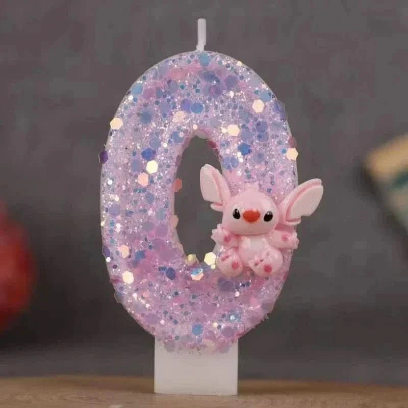 Pink Cartoon Number Candles 0–9 – Birthday Cake Decoration for Kids Parties - Waydiy
