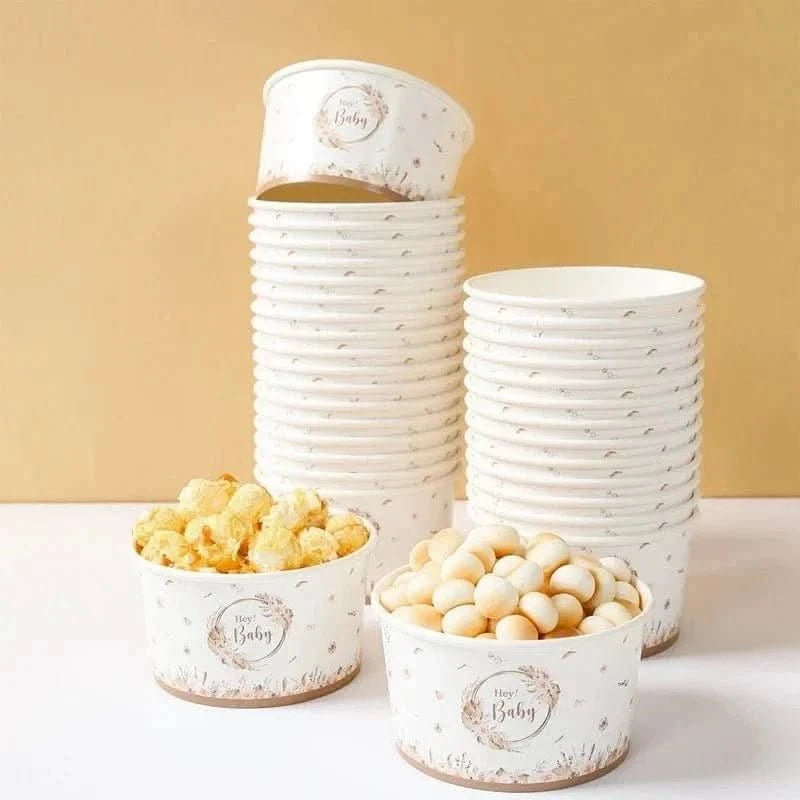 10Pcs Gender Reveal Paper Bowls – Boy or Girl Baby Shower Party Supplies - Waydiy