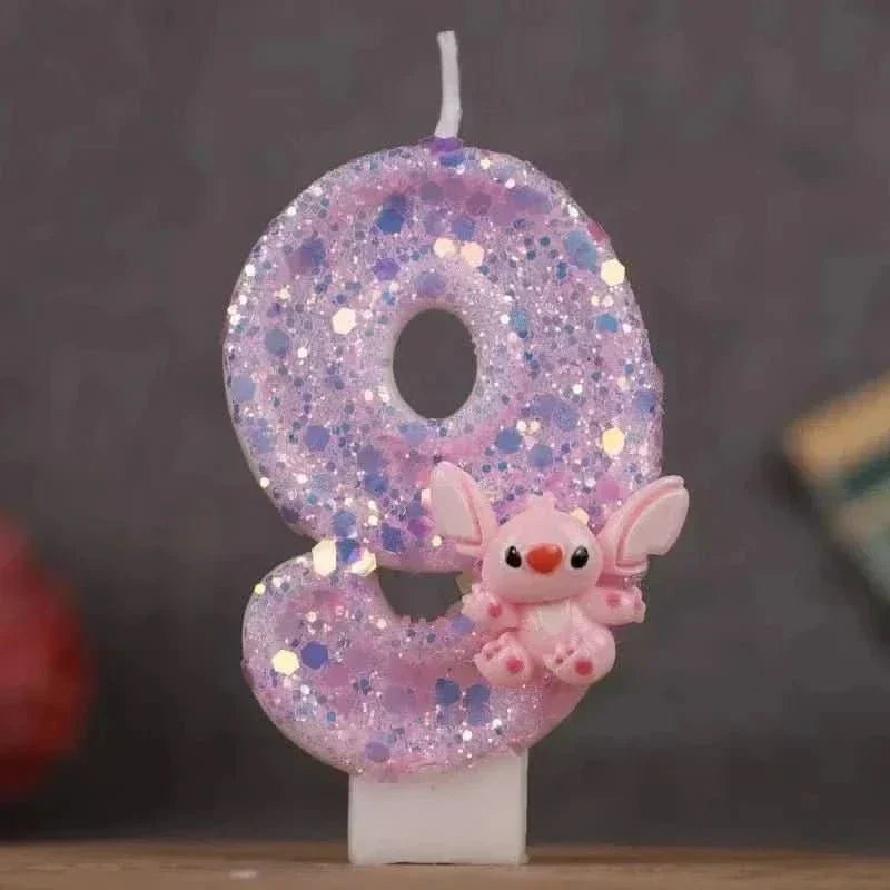 Pink Cartoon Number Candles 0–9 – Birthday Cake Decoration for Kids Parties - Waydiy
