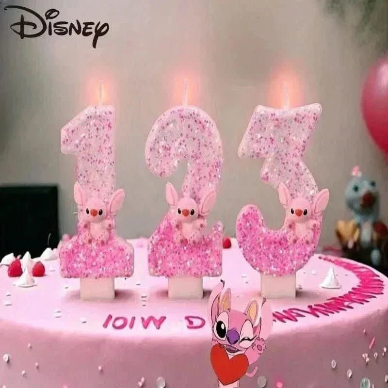 Pink Cartoon Number Candles 0–9 – Birthday Cake Decoration for Kids Parties - Waydiy