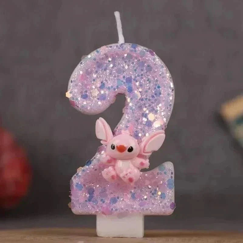Pink Cartoon Number Candles 0–9 – Birthday Cake Decoration for Kids Parties - Waydiy