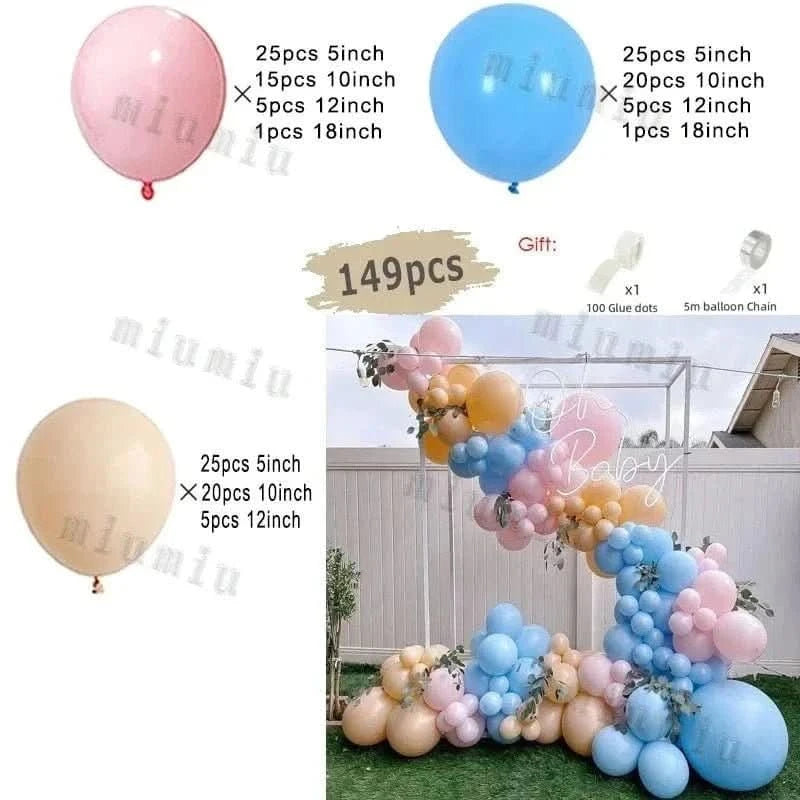Macaron Rainbow Balloon Garland Arch Kit – Pastel Pink Party Decorations - Waydiy