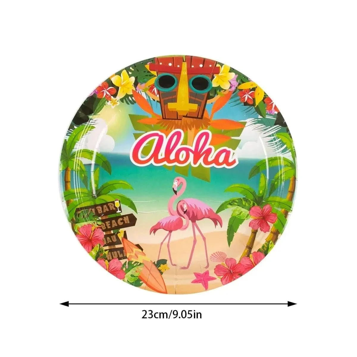 Aloha Luau Party Tableware Set – Tropical Flamingo Plates, Cups & Napkins - Waydiy