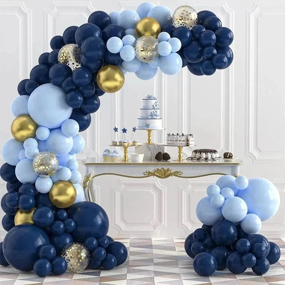 Gold and Blue Balloon Arch Kit – Party Decorations for Birthday, Wedding & Baby Shower - Waydiy