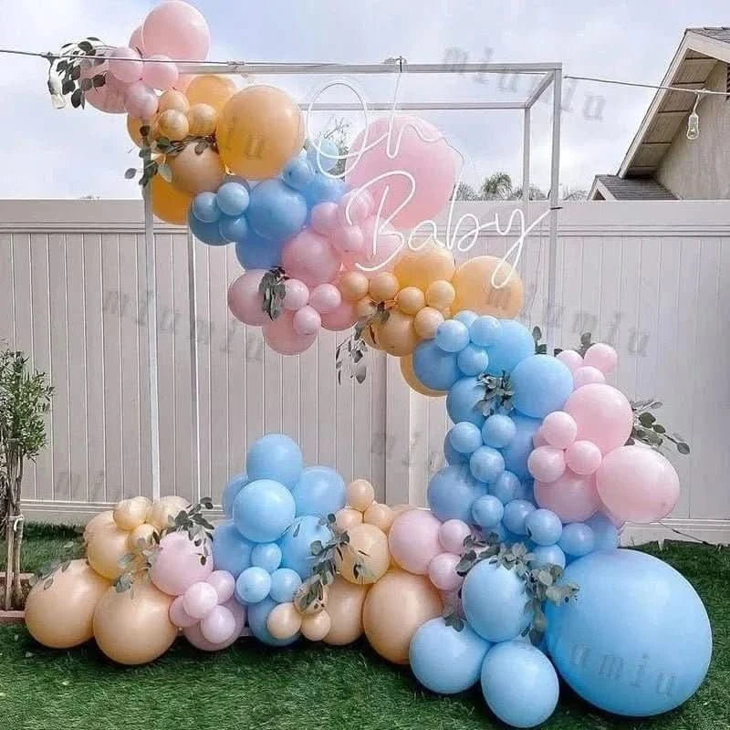 Macaron Rainbow Balloon Garland Arch Kit – Pastel Pink Party Decorations - Waydiy