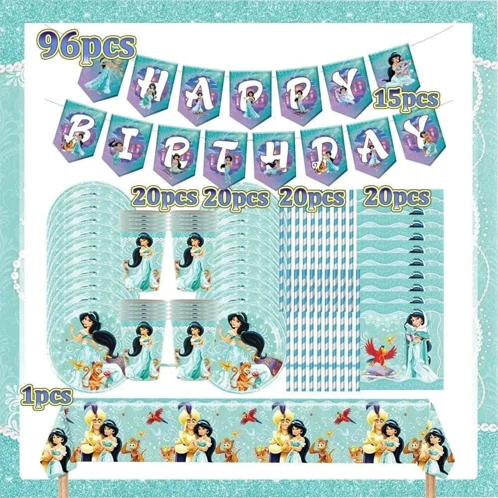 120Pcs Disposable Paper Tableware Set – Cartoon Party Decoration Kit - Waydiy