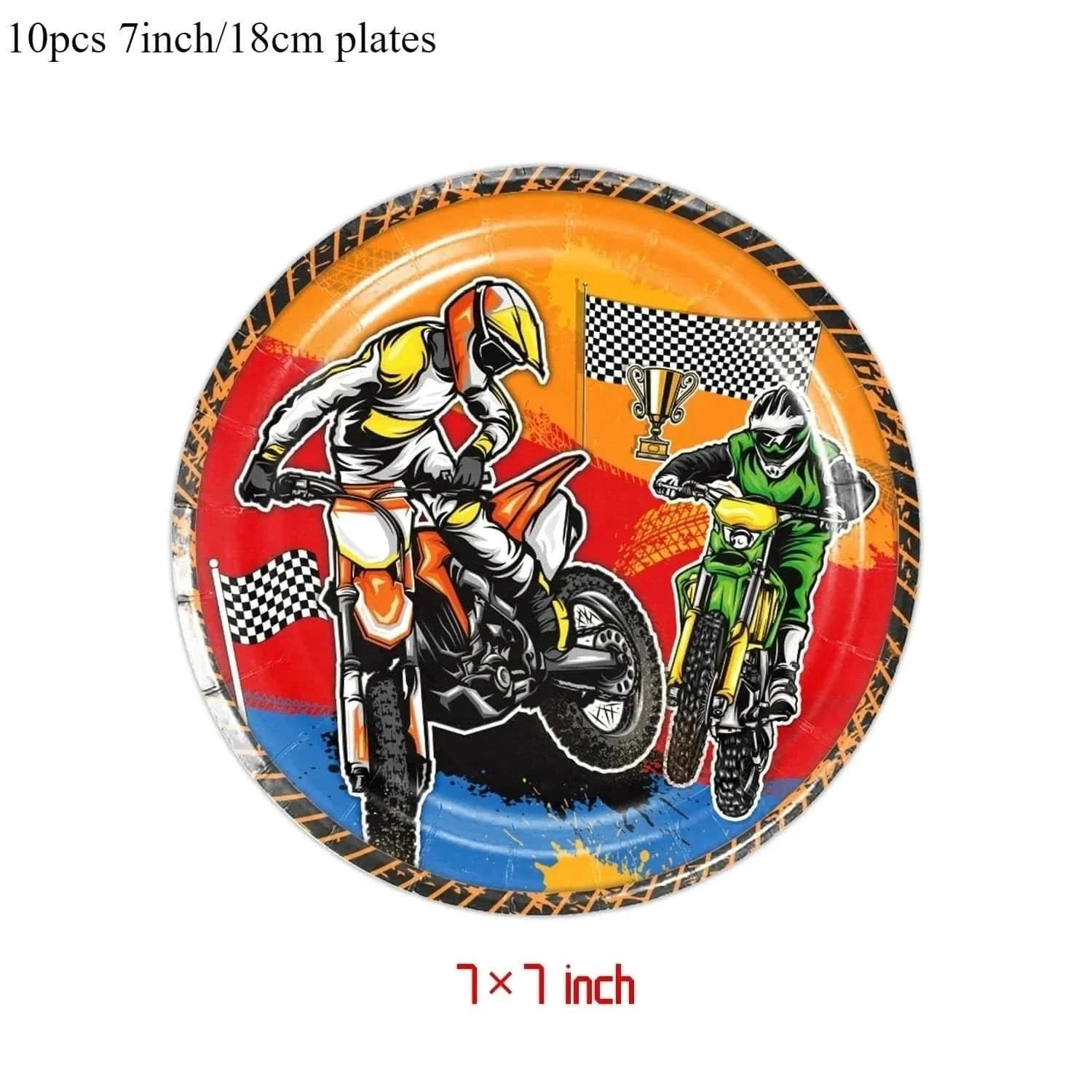 Off - Road Motorcycle Party Tableware Set – Birthday & Baby Shower Decorations - Waydiy
