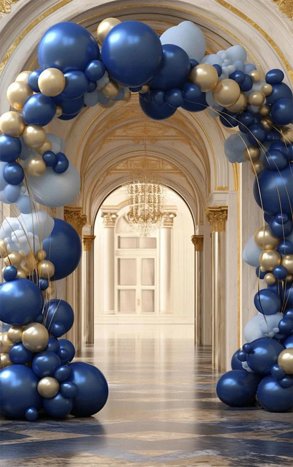 Gold and Blue Balloon Arch Kit – Party Decorations for Birthday, Wedding & Baby Shower - Waydiy