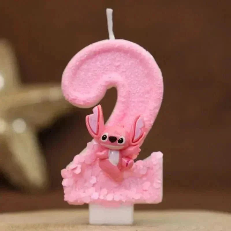 Pink Cartoon Number Candles 0–9 – Birthday Cake Decoration for Kids Parties - Waydiy
