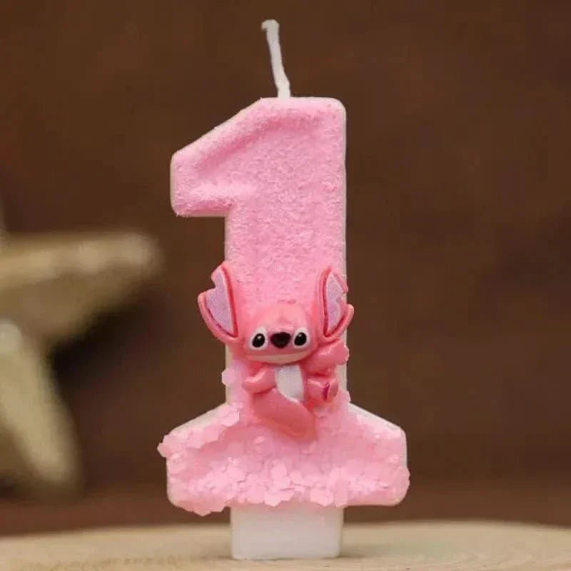 Pink Cartoon Number Candles 0–9 – Birthday Cake Decoration for Kids Parties - Waydiy