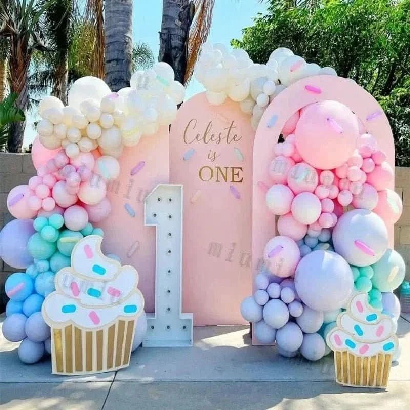 Macaron Rainbow Balloon Garland Arch Kit – Pastel Pink Party Decorations - Waydiy