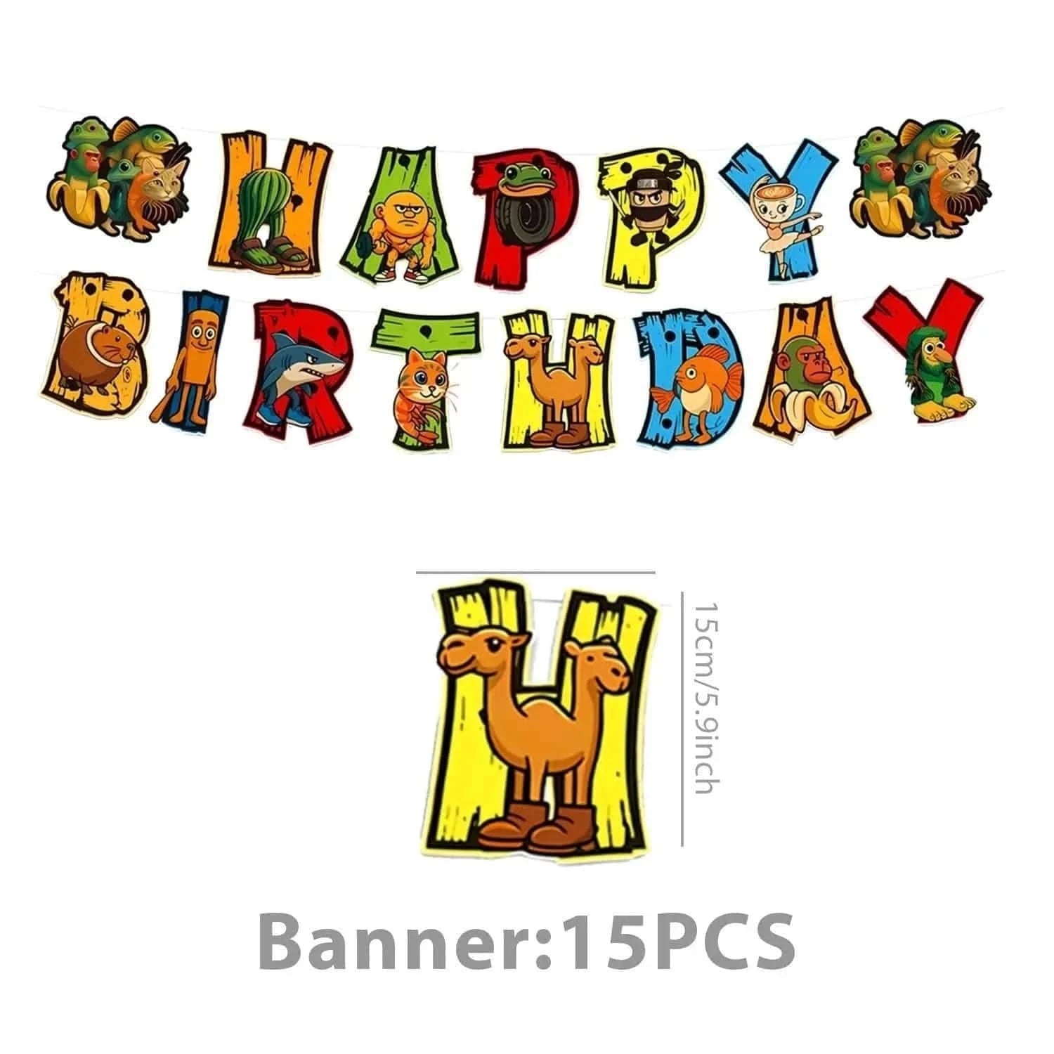 Birthday Party Tableware Set – Plates, Banner & Decorations for Baby Shower - Waydiy
