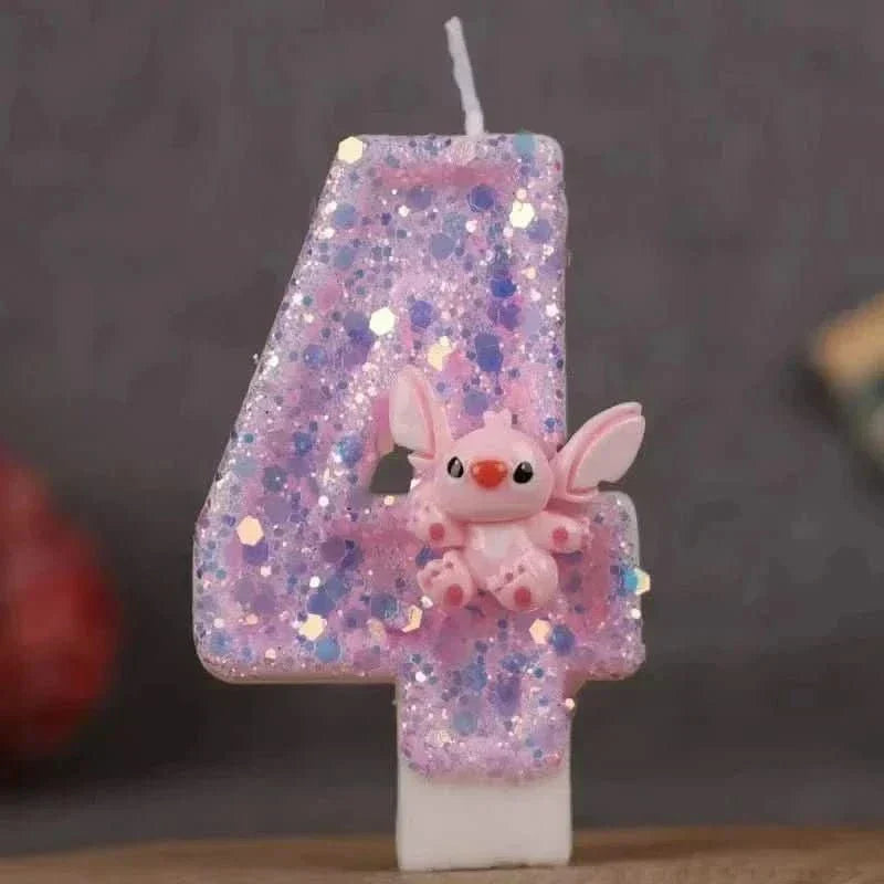 Pink Cartoon Number Candles 0–9 – Birthday Cake Decoration for Kids Parties - Waydiy