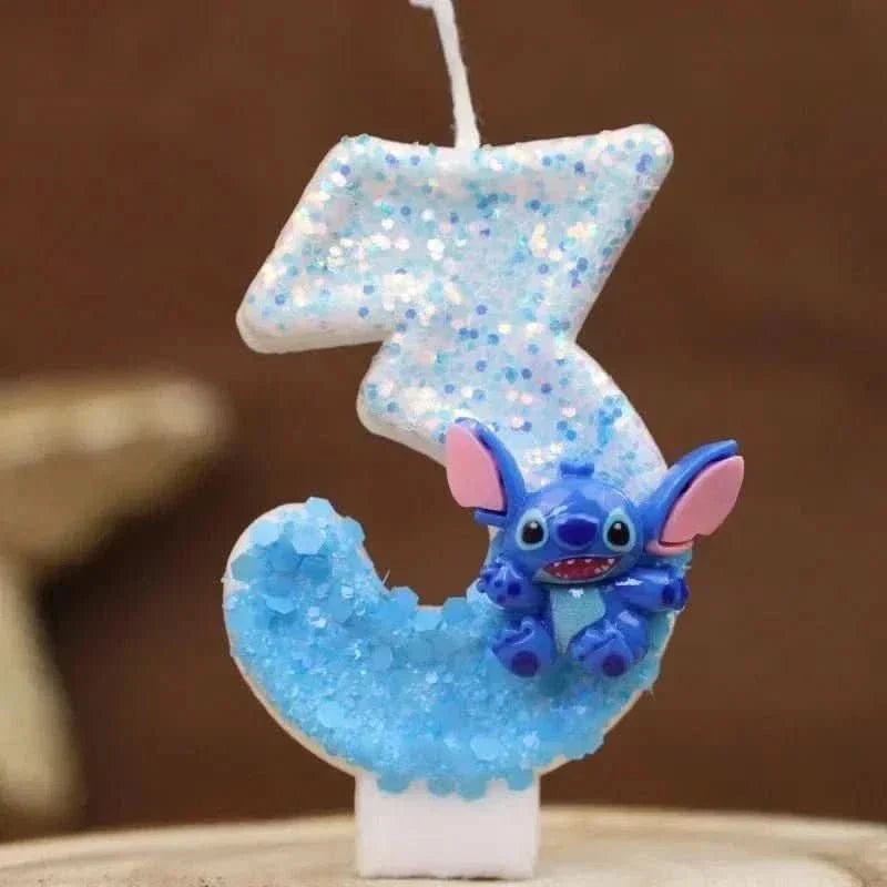 Pink Cartoon Number Candles 0–9 – Birthday Cake Decoration for Kids Parties - Waydiy