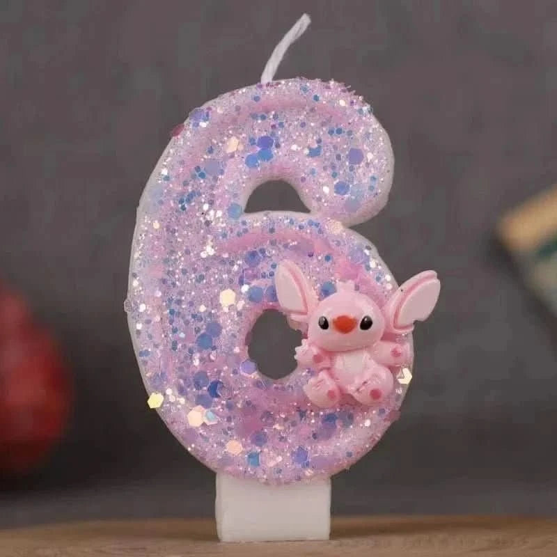 Pink Cartoon Number Candles 0–9 – Birthday Cake Decoration for Kids Parties - Waydiy