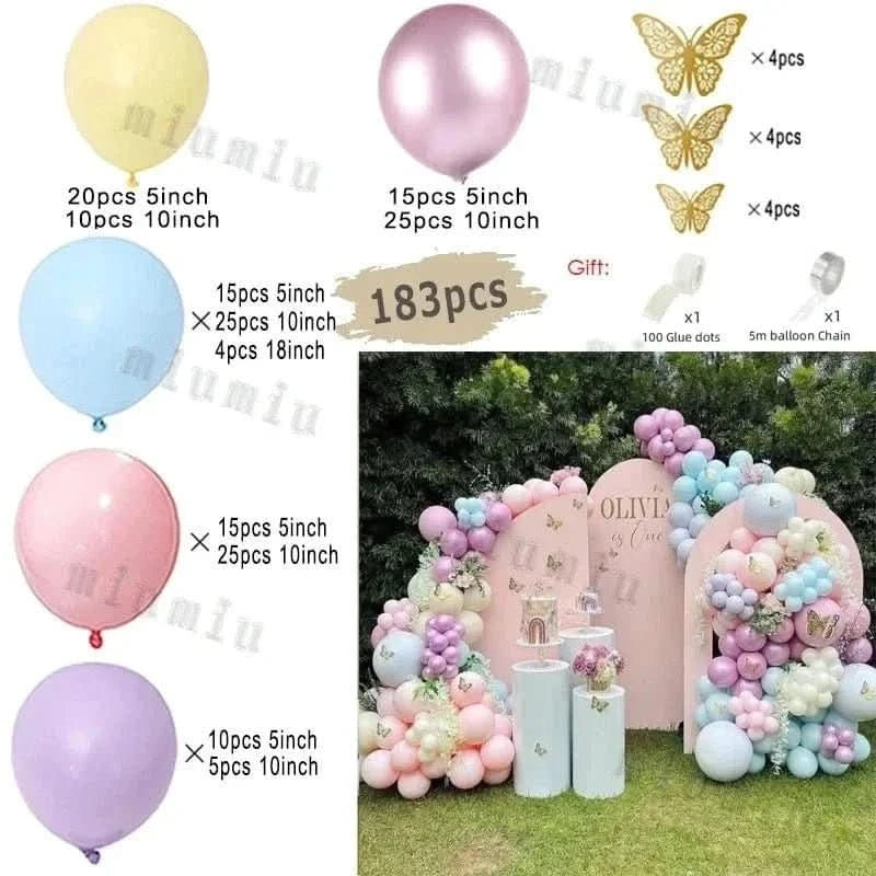 Macaron Rainbow Balloon Garland Arch Kit – Pastel Pink Party Decorations - Waydiy