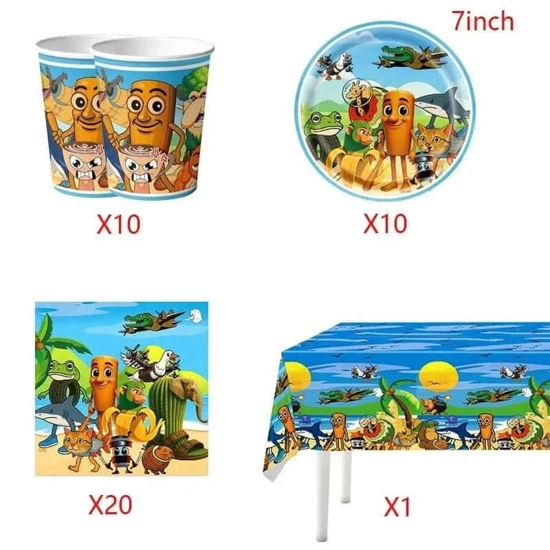Birthday Party Tableware Set – Plates, Banner & Decorations for Baby Shower - Waydiy