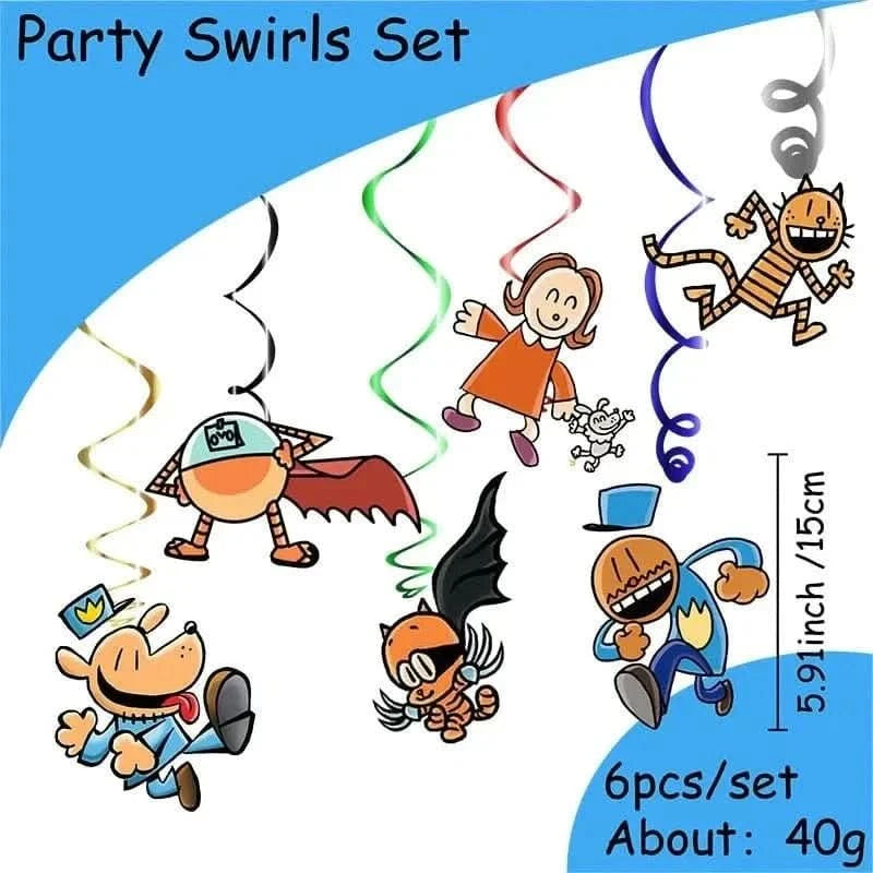 Cartoon Dog Party Tableware Kit – Eco - Friendly Disposable Plates, Cups & Decorations - Waydiy