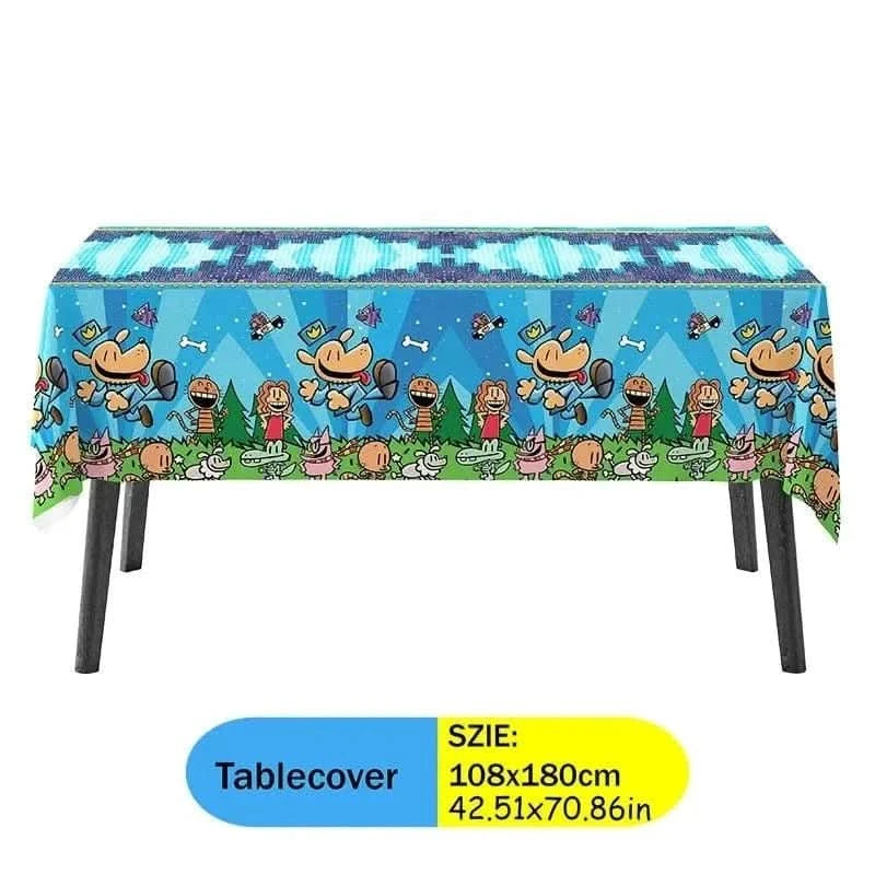 Cartoon Dog Party Tableware Kit – Eco - Friendly Disposable Plates, Cups & Decorations - Waydiy