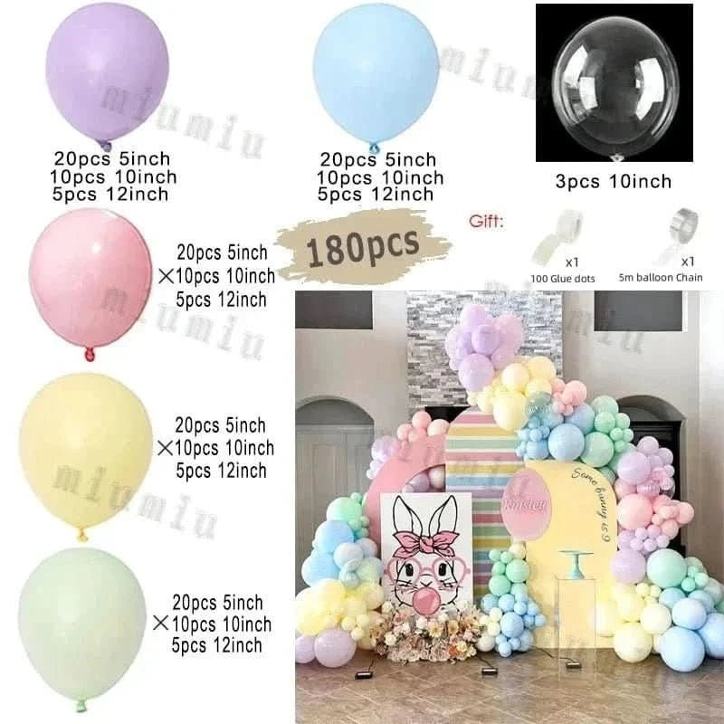 Macaron Rainbow Balloon Garland Arch Kit – Pastel Pink Party Decorations - Waydiy