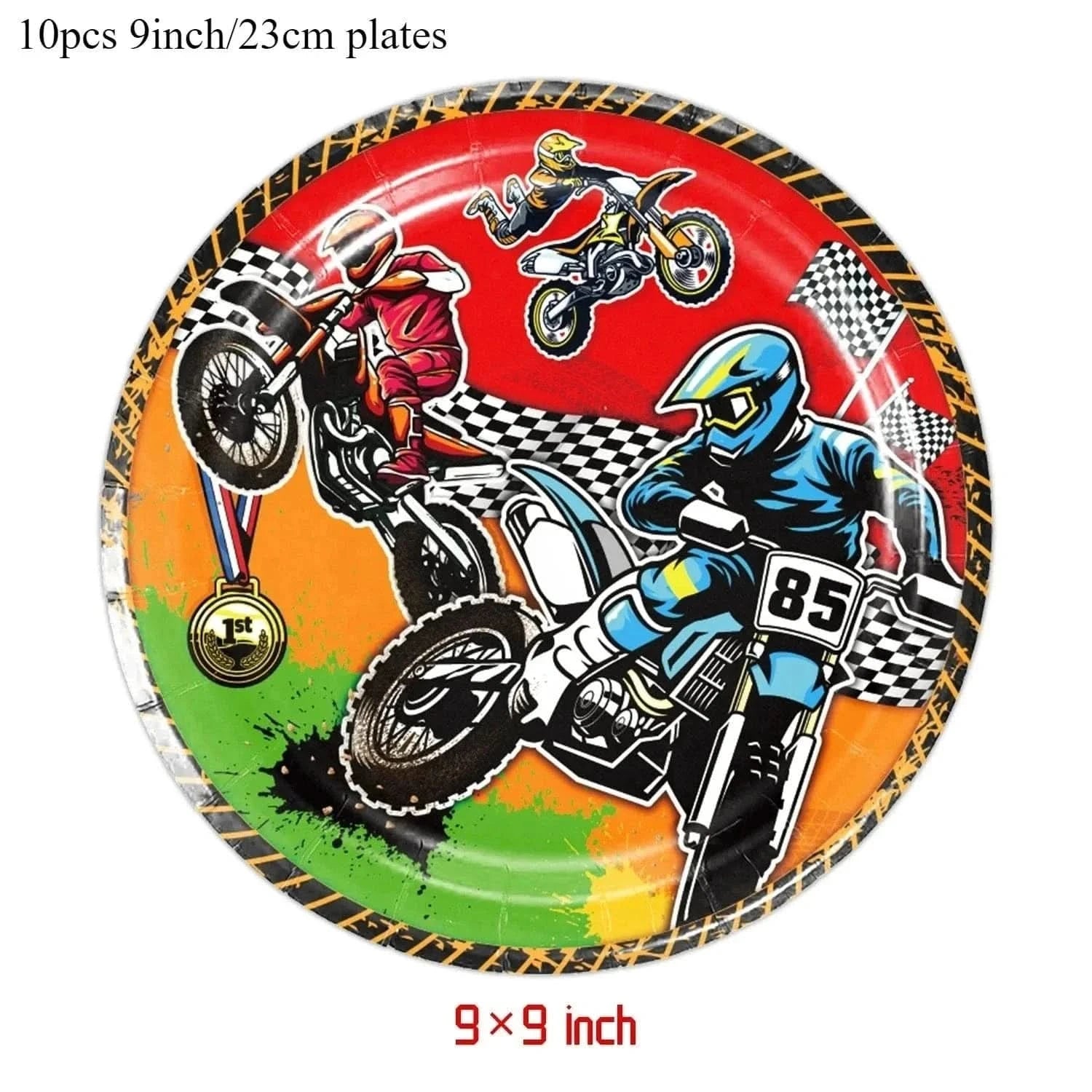 Off - Road Motorcycle Party Tableware Set – Birthday & Baby Shower Decorations - Waydiy