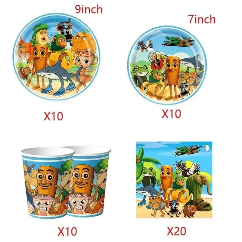 Birthday Party Tableware Set – Plates, Banner & Decorations for Baby Shower - Waydiy