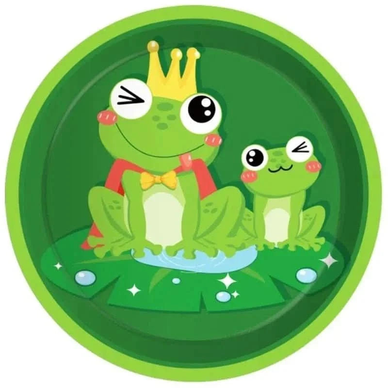 Cartoon Frog Party Tableware Set – Disposable Tablecloth & Decorations - Waydiy