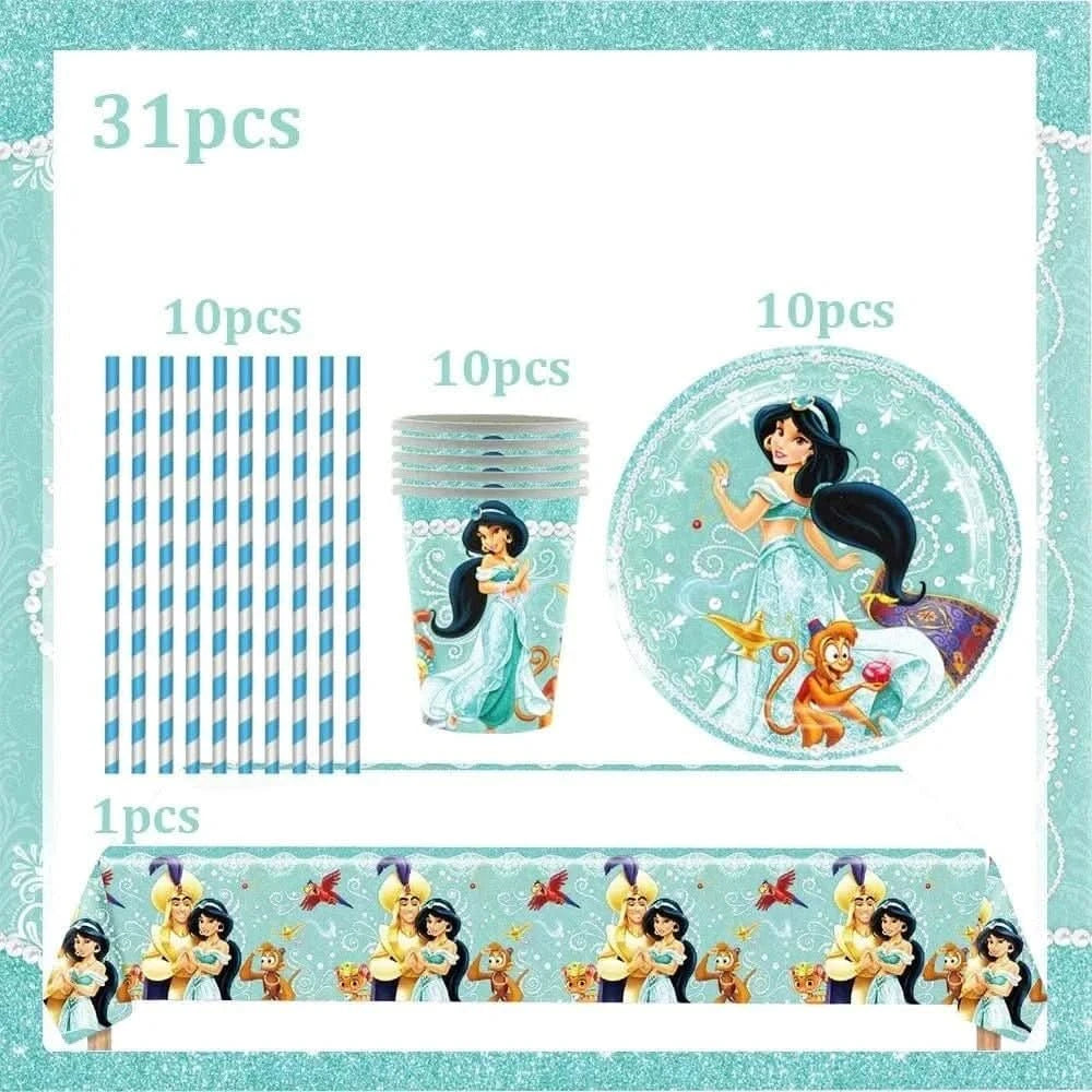 120Pcs Disposable Paper Tableware Set – Cartoon Party Decoration Kit - Waydiy