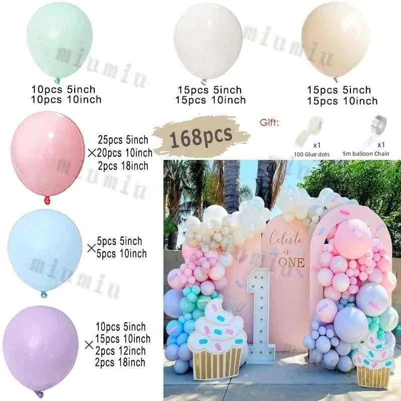 Macaron Rainbow Balloon Garland Arch Kit – Pastel Pink Party Decorations - Waydiy