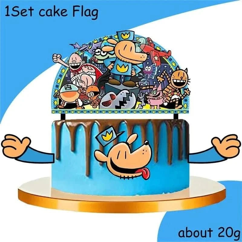 Cartoon Dog Party Tableware Kit – Eco - Friendly Disposable Plates, Cups & Decorations - Waydiy